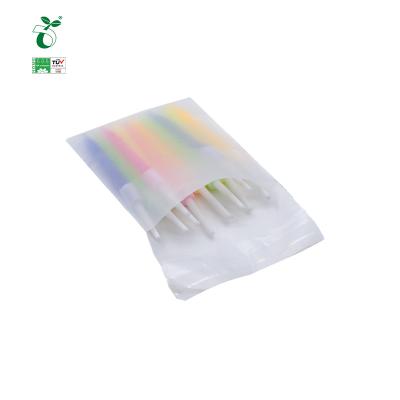 China Convenient Transparent Virgin Raw Material Corn Stalk Compostable Biodegradable Clothing Food Self Adhesive Bag for sale