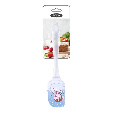 China Viable Christmas Professional Profissional Scraper Silicone Cake Cream Baking Spatula Stir Batter Batter Scraper Knife for sale