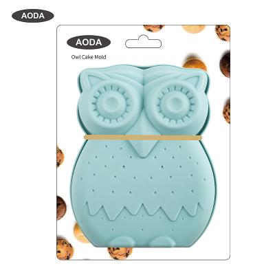 China Simple Viable Owl Cake Mold Decorating Fondant Cheap Non Stick Silicone 3d Molds Baking Cake Mold for sale