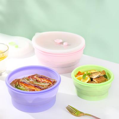 China New Freshness Preservation Design Silicone Sealed Outdoor Collapsible Collapsible Lunch Box Reusable Food Storage Box for sale