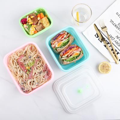 China Freshness Preservation Wholesale Food Grade Silicone Reusable Portable Food Storage Box Sealed New Design Food Bowl for sale