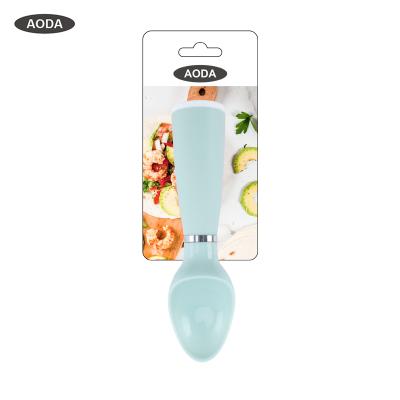 China High Quality Logo Icecream Scoop Sky Blue Viable Non-Slip Grip Sky Non-Stick Plastic Ice Cream Scoop for sale