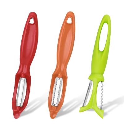 China Sustainable Kitchen Accessories Premium 3 Pcs Stainless Steel Blade Tomato Apple Skin Peeler Set for sale