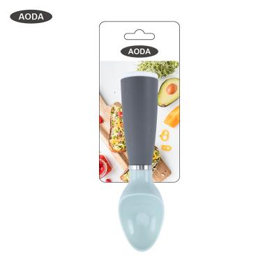 China Blue Gray Custom Design Logo Plastic Ice Cream Scoop Spoon Non-Stick Non-Slip Handle Viable Material for sale