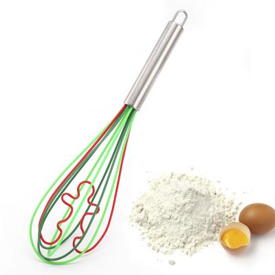 China Gingerbread Man Sustainable Kitchen Green 2 in 1 Egg Beater Personalized Colorful Egg Beater Eco Friendly for Baking for sale