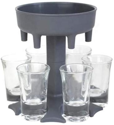 China Dispense Quick IN STOCK Wholesale 6 Way Multi Shot Glass Dispenser Liquor Dispenser And Plastic Carrier Holder for sale