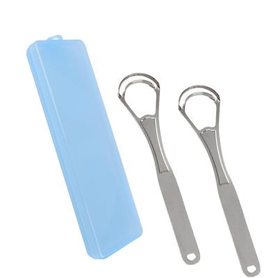 China Clean Tongue Effectively 2022 New Stainless Steel Double Edges Tongue Cleaner Oral Hygiene For Adult for sale