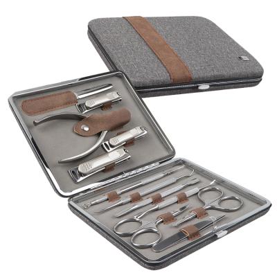 China Durable Professional Stainless Steel 12pcs Manicure Set With Multifunctional Nail Tools for sale