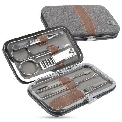 China Durable New Design 6pcs Mini Manicure Grooming Set With PU Leather Case for sale