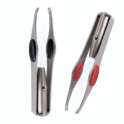 China LED Eyebrow Light Stainless Steel Eyebrow Beauty Tweezers for Men and Women Tweezering for sale