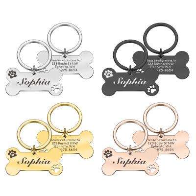 China Customizable Europe Dog Collar Address Tags For Dogs Medal With Engrave Name Kitten Puppy Accessories Personalized Necklace Chain for sale