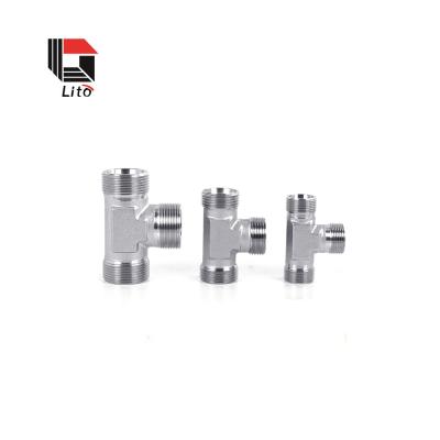 China Heavy Industry Etc Corrosion Resistant Hydraulic Transition Three Way Common Metric Male Tee for sale