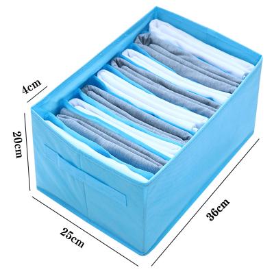 China Stackable Jeans Storage Box 9 Drawer Organizer Jeans Wardrobe Storage Compartment Organizer Viable Box Divider for sale