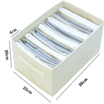 China Sustainable Jeans Compartments Box Household Wardrobe Drawers Clothing Compartments Bags Storage Box 9 Cell for sale