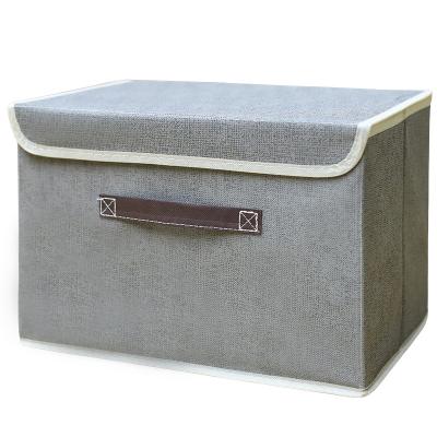 China Sustainable Collapsible Storage Boxes With Bins Cube Lid Non Woven Foldable Storage Box Cube Basket Gray for sale