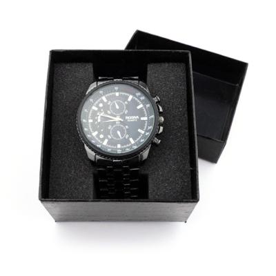 China Recycled Materials Wholesale Custom Logo Black Luxury Watch Display Box Watch Strap Box for sale