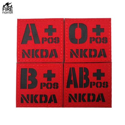 China Tactical Multicam IR Badge Hook&Loop Patch IR APOS NKDA A+ B+ AB+ O+ Blood Type 2x2 Red Infrared Thumb Reflection for sale