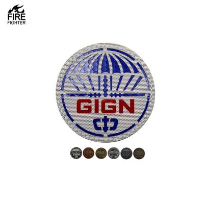 China GIGN Eco-Friendly Reflective Fluorescent Tactical Patches Vest Hook And Loop Tether Patch for sale