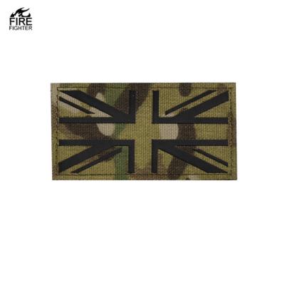 China Reflection Fashion UK England Infrared Flag IR Patches Badge Iron Clothing Bag Shoes Custom Customized Key Technics for sale