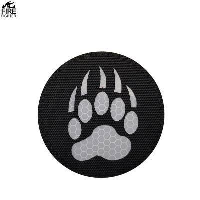 China Decorative Infrared Reflective Tactical Military Patch Clothing Bear Appliques Hook Holder IR Claw Accessory and Loop Fastener for sale