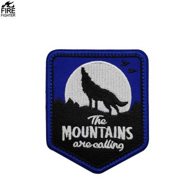 China Think Eco-Friendly The Mountains Are Calling and I Must Go Embroidered Patch Hiking Travel Adventure Camping Patch for sale