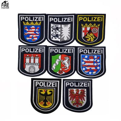 China 3D Germany Polizei Badge Republic of Germany Eagle Germany Flag Polizei Military Patch Hook Tactical Embroidered Patch for sale