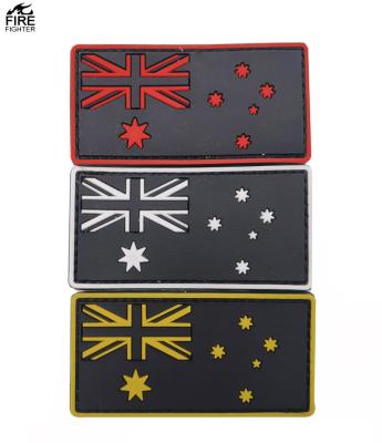 China 3D Australia Flag PVC Military Tactical Patch Badges Symbol Applique Hook Patches For Clothes Backpack Accessories for sale