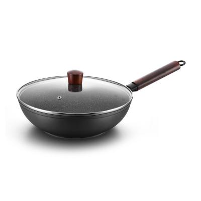 China FCG-01 Sustainable Aluminum Wok Cookware Set With Wooden Handle for sale