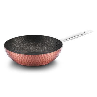 China FCD-01 Durable Aluminum Hammered Effect Non Stick Wok for sale