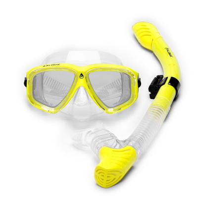 China Snorkeling Silicone Mask Tight Glass Head With Treasure Two Mirror Breathing Tube Swimming And Snorkeling Set Snorkeling for sale