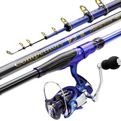 China CURRENT Blue Super Hard Super Long Carbon Anchor Telescopic Fishing Rod With Reel Combination for sale