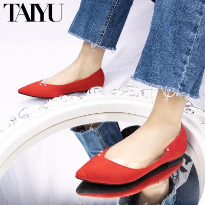 China Factory Wholesale Price Flat Toe Suede Retro Comfortable Casual Shallow Mouth Headed Office Shoes Women Flats Shoes for sale