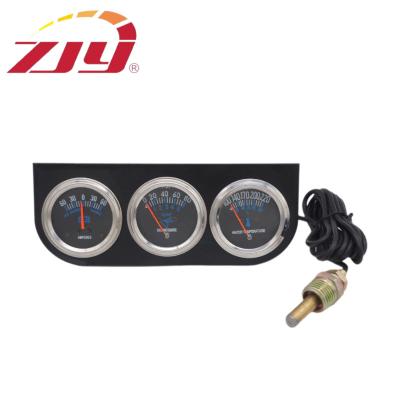 Κίνα Universal 2'' 52mm Black Volt Water Oil Pressure Triple 3 Gauge Set Gauges Kit 52mm προς πώληση