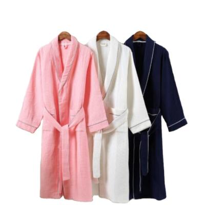 China Custom logo QUICK DRY nightgown section long robe men's and women's bathrobe couples bathrobe thin hotel bathrobe for sale