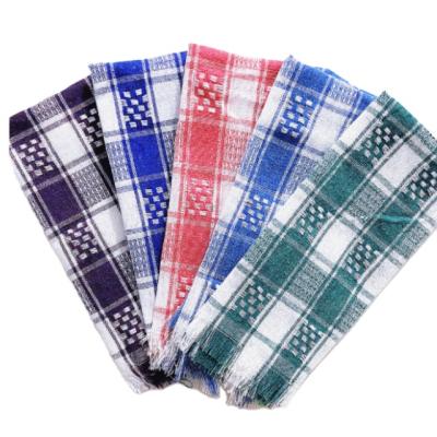 China Tea towel and kitchen towel care for your skin tenderlyReactive print and dye does not shed hairJacquard plaid weave fringe flat tea towel for sale