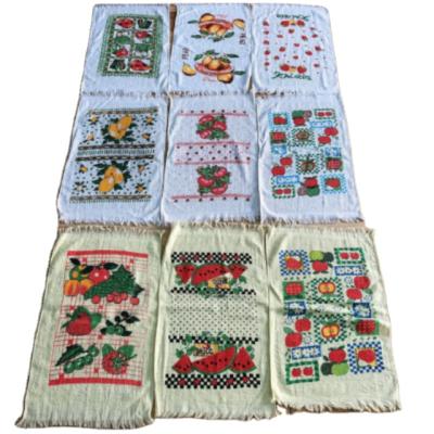 China Foreign trade high quality modern Non-shedding printed tea and good air permeabilityBrightly colorful shaved tea towel for sale