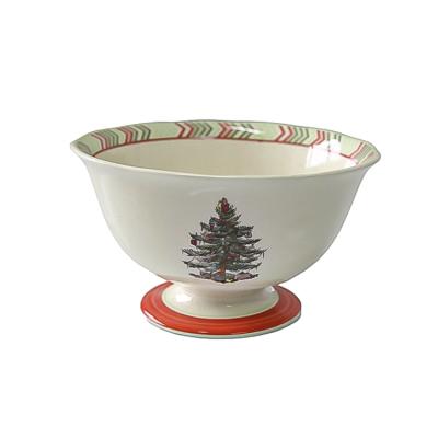 China Viable Fine Size Quality Christmas Jubilee China Porcelain Ceramic Circle Shaped Salad Bowl for sale