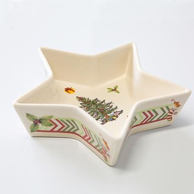 China China Viable Ceramic Fine Porcelain Jubilee Christmas Quality Star Shaped Size Star Shaped Bowl for sale