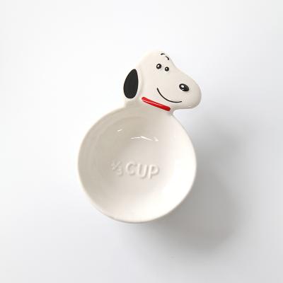 China Cute High Quality Viable And Loved By Kids Handmade Ceramic Kitchenware The 4 Piece Kitchen Scale Cup Measure for sale