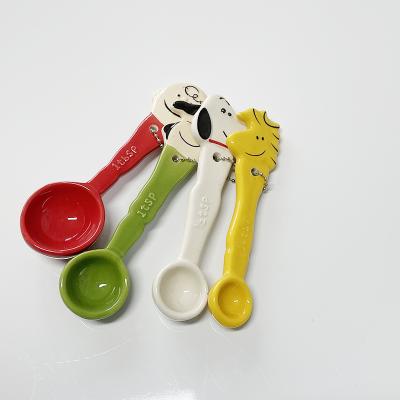 China Viable Wholesale High Quality Cute Handmade Ceramic Measuring Spoon Set Of 4 For The Cook In The Family for sale