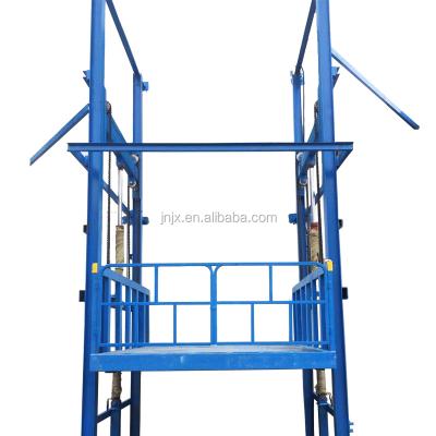 China Hotels JUXIN Wall Mounted Elevator Platform Goods Elevator Guide Rail Elevator Platform for sale