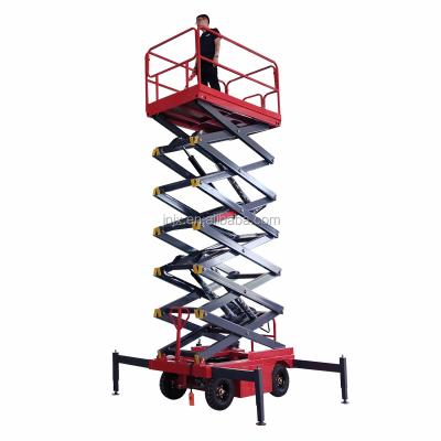 China JUXIN convenience safety operation sami small trailer easy electric traction mobile scissor lift platform for sale