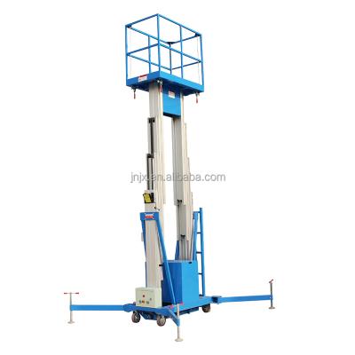 China 8m Height 10m 300kg Aluminum Telescopic Ladder Lift Aluminum Folding Platform Maintenance Price for sale