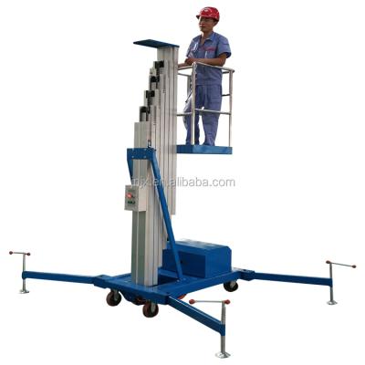 China Mobile 4m 6m 8m Hydraulic Mobile Mast 10m Aluminum Alloy Lightweight Adjustable Single Aerial Lift Platform With Small Size for sale