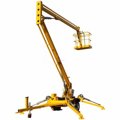 China Convenience Easy Operation Safety Mobile Boom Lift Cherry Picker Boom Spider Towable Lift for sale