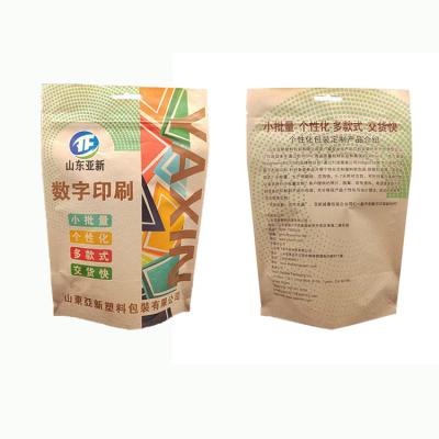 China Compostable Pouch Bag Flat Bottom Pouch Kraft Paper Bag Bag Stand Pouch Bag for sale