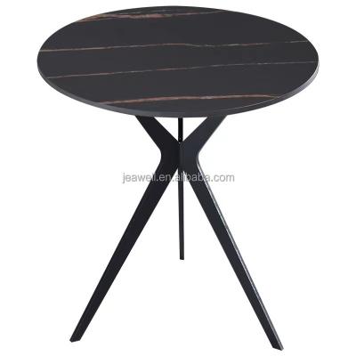 China Luxury (Height) Black Living Room Furniture Adjustable Metal Round Coffee Table And End Table Rectangular Marble Top Use For Bedroom Cafe Shop for sale