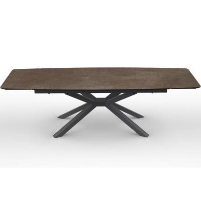 China The furniture foldable home dining table is made of high quality stone and carbon steel legs ensuring long term use and beauty for sale