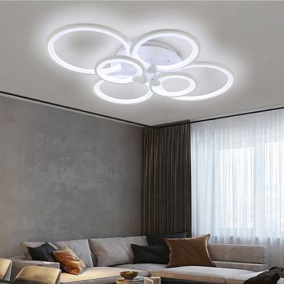 China Cheap Modern Nordic Gold Living Room Hotel Lobby Aluminum Hanging Lamp Round Led Pendant Light Acrylic Chandelier for sale