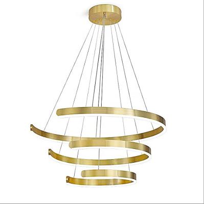 China Mediterranean Living Room Dimming Decorative Aluminum Round Ceiling Black Indoor Hanging Luxury Modern Led Chandelier for sale